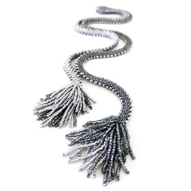 Collar Serpiente Hematitas Palteado y Gris